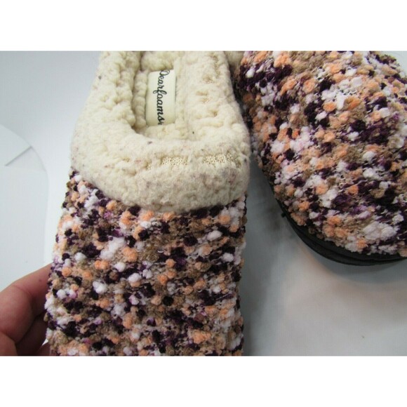 Womens Chunky Textured  Slippers Sm 5-6 Lined Multi Color Back Slide Dream Foams - Picture 7 of 10